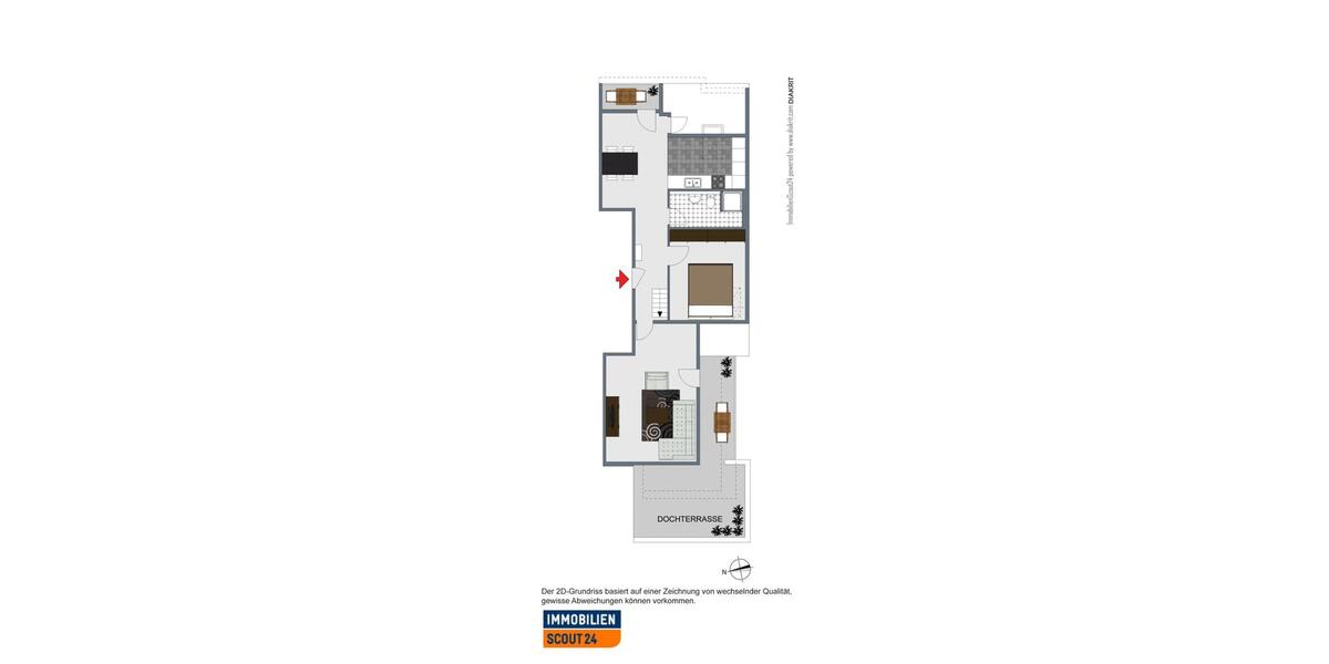 Etagenwohnung Darmstadt Darmstadt-Ost - 1 Zimmer, 21 m&sup2;, 500&euro; | Angebot:25309223