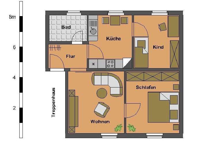 Etagenwohnung Oschersleben - 3 Zimmer, 58 m&sup2;, 354&euro; | Angebot:24453039