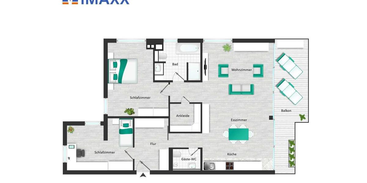 Dachgeschoßwohnung Bad Nauheim - 3 Zimmer, 119 m&sup2;, 1.725&euro; | Angebot:24692663