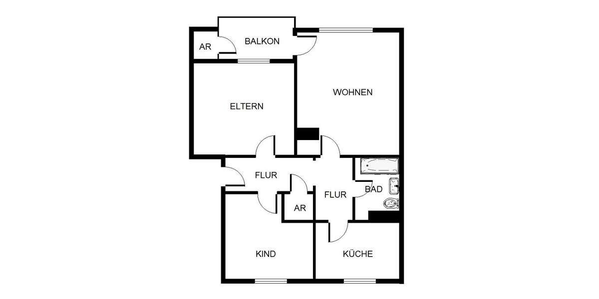 Etagenwohnung Herne Holthausen - 3 Zimmer, 61 m&sup2;, 469&euro; | Angebot:26845078