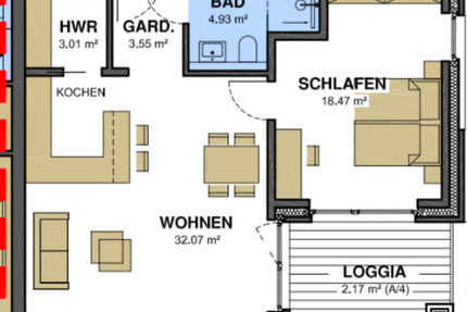 Erstbezug: Moderne 2-Zimmer-Wohnung mit Balkon