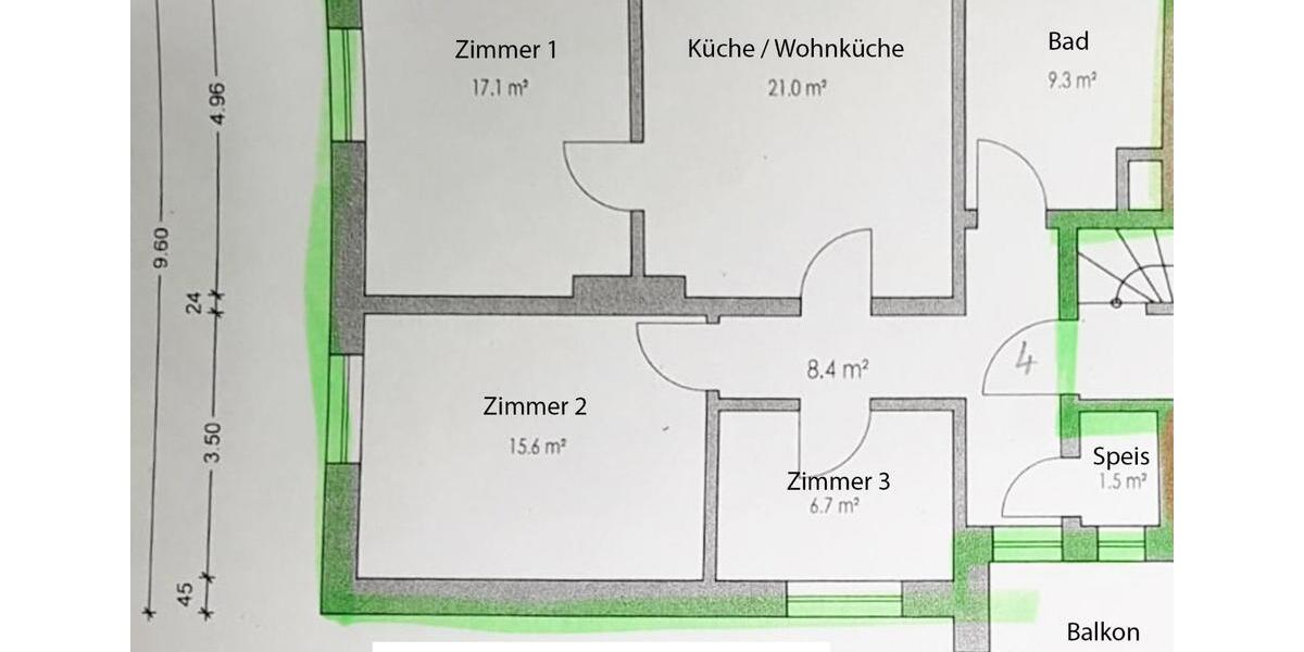 Etagenwohnung Tittmoning - 3 Zimmer, 80 m&sup2;, 750&euro; | Angebot:24655201