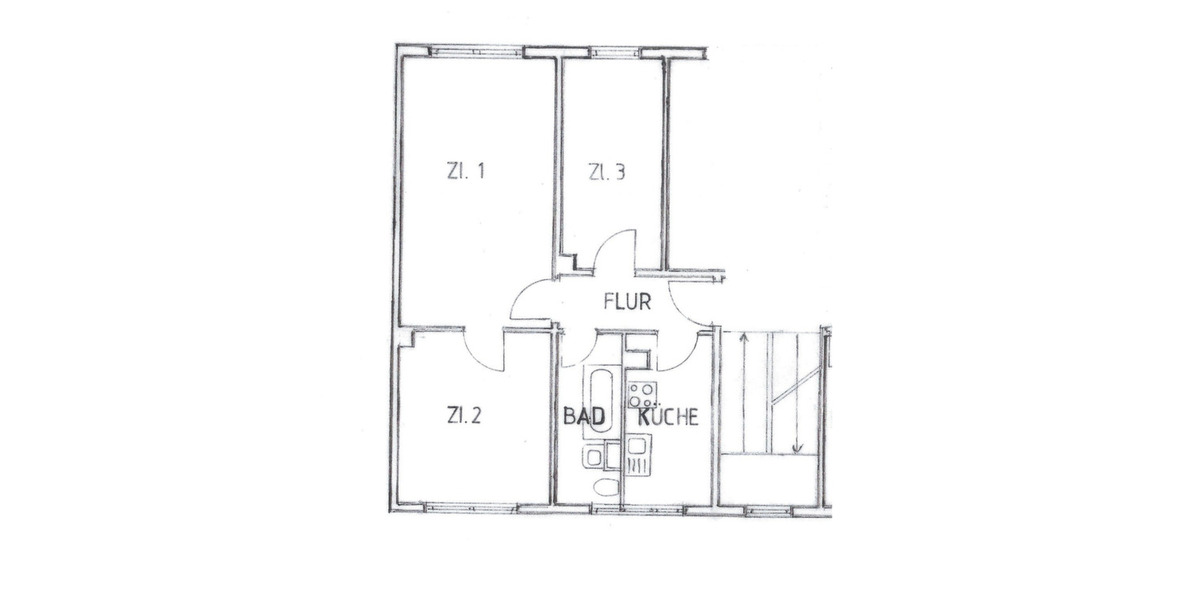 Etagenwohnung Jördenstorf - 3 Zimmer, 56 m&sup2;, 375&euro; | Angebot:25570416