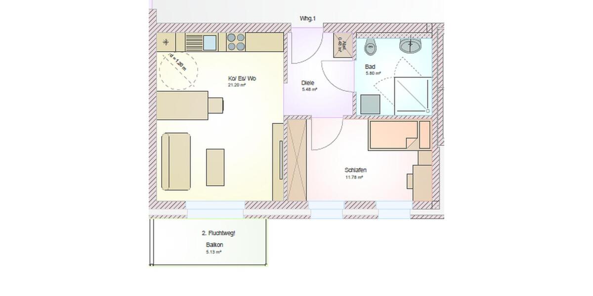 Etagenwohnung Neuenkirchen-Vörden Vörden - 1 Zimmer, 45 m&sup2;, 520&euro; | Angebot:24689291