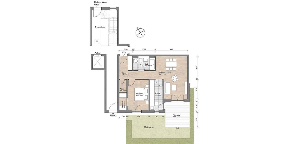 Etagenwohnung Dresden Seidnitz/Dobritz - 2 Zimmer, 67 m&sup2;, 945&euro; | Angebot:25152829