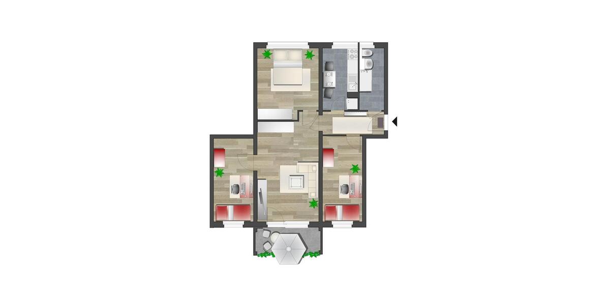 Etagenwohnung Chemnitz Kapellenberg - 4 Zimmer, 71 m&sup2;, 404&euro; | Angebot:26682317