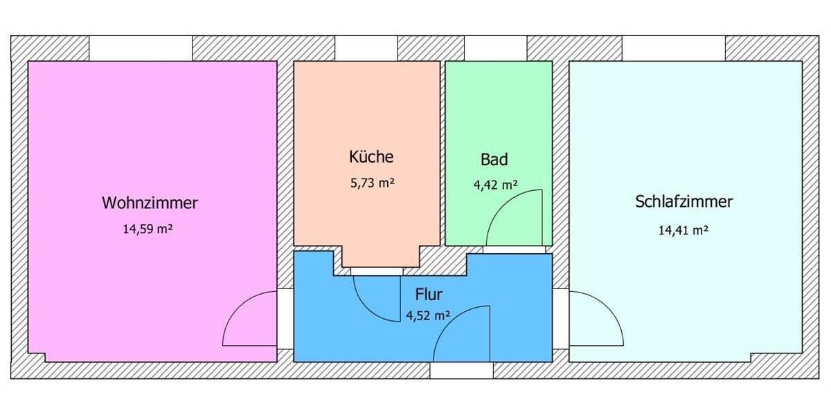 Etagenwohnung Hainichen - 2 Zimmer, 43 m&sup2;, 268&euro; | Angebot:26454948