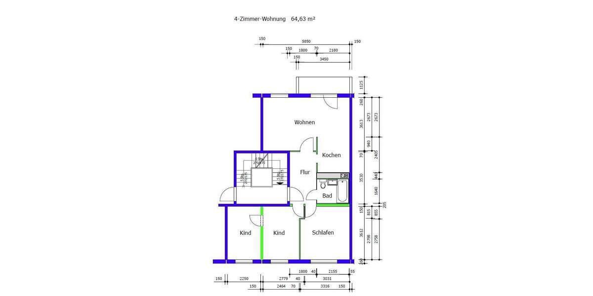 Etagenwohnung Suhl Neundorf - 4 Zimmer, 64 m&sup2;, 340&euro; | Angebot:25781338