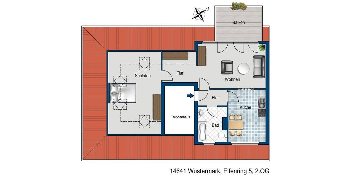 Etagenwohnung Nauen - 2 Zimmer, 73 m&sup2;, 735&euro; | Angebot:26624180