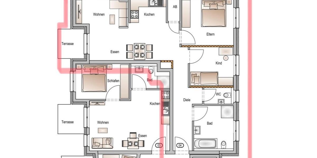 Erdgeschoßwohnung Kreßberg - 3 Zimmer, 78 m&sup2;, 745&euro; | Angebot:26101712