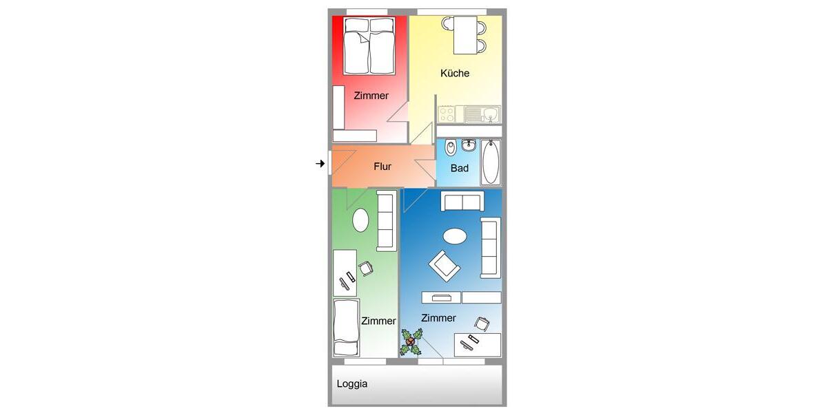 Dachgeschoßwohnung Halberstadt - 3 Zimmer, 70 m&sup2;, 422&euro; | Angebot:26659430