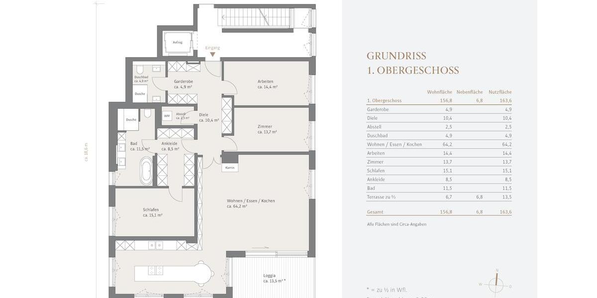 Etagenwohnung München Aubing-Lochhausen-Langwied - 4 Zimmer, 157 m&sup2;, 4.860&euro; | Angebot:26456272