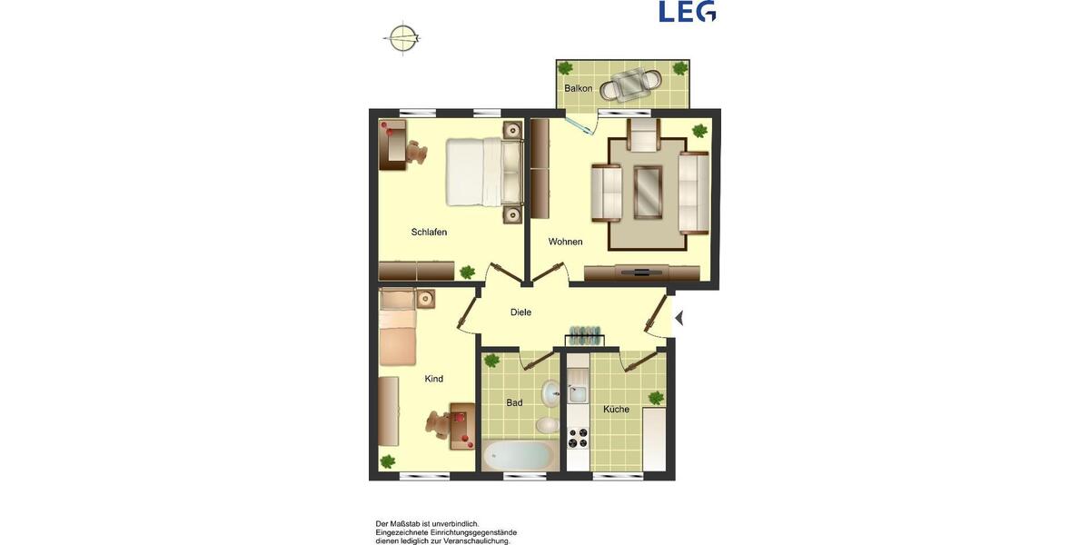 Etagenwohnung Ahlen Dolberg - 3 Zimmer, 59 m&sup2;, 549&euro; | Angebot:26147141