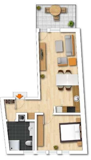 Etagenwohnung Rotenburg an der Fulda - 2 Zimmer, 58 m&sup2;, 625&euro; | Angebot:25378225