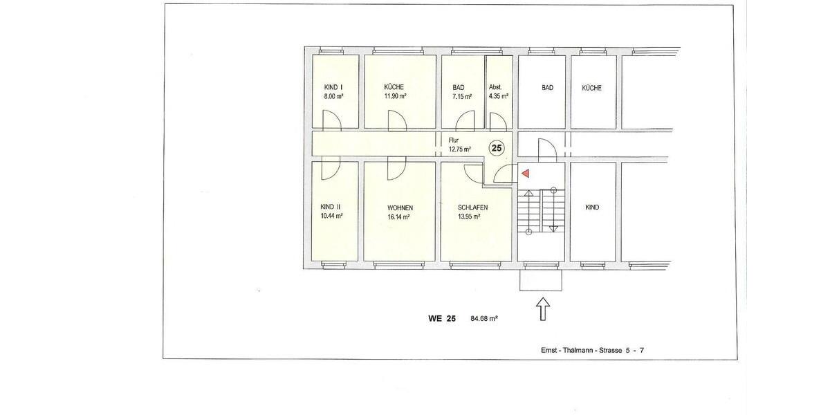 Etagenwohnung Ostrau - 4 Zimmer, 85 m&sup2;, 510&euro; | Angebot:24378963