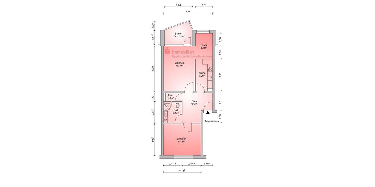 Etagenwohnung Buchholz in der Nordheide - 2 Zimmer, 69 m&sup2;, 960&euro; | Angebot:26624868