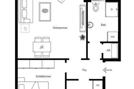 Wohnung Wesselburen - 3 Zimmer, 72 m&sup2;, 490&euro; | Angebot:24818535