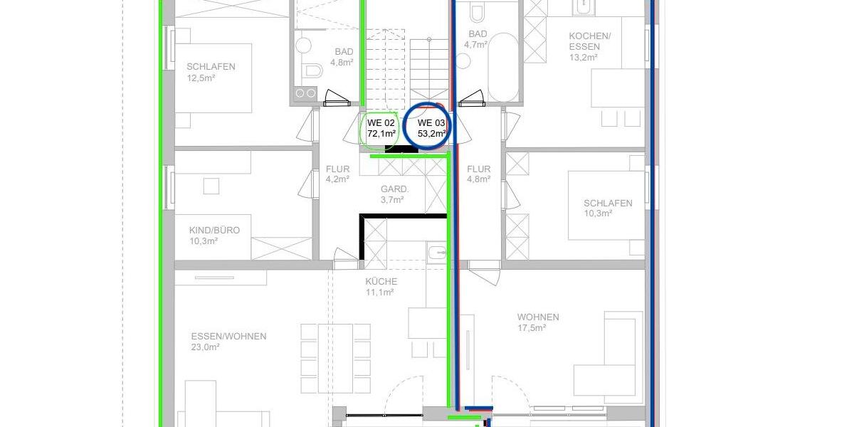 Etagenwohnung Lenting - 3 Zimmer, 53 m&sup2;, 950&euro; | Angebot:26544489
