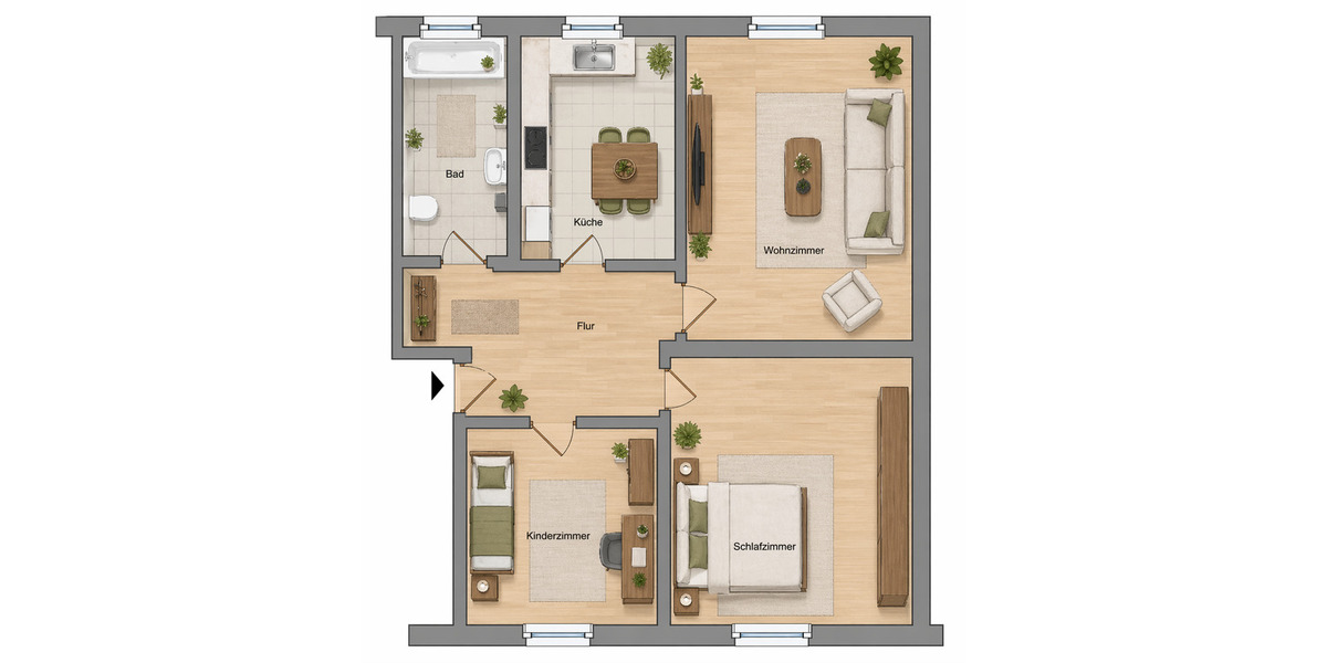 Zimmer Brandenburg an der Havel Altstadt - 3 Zimmer, 67 m&sup2;, 426&euro; | Angebot:26293044