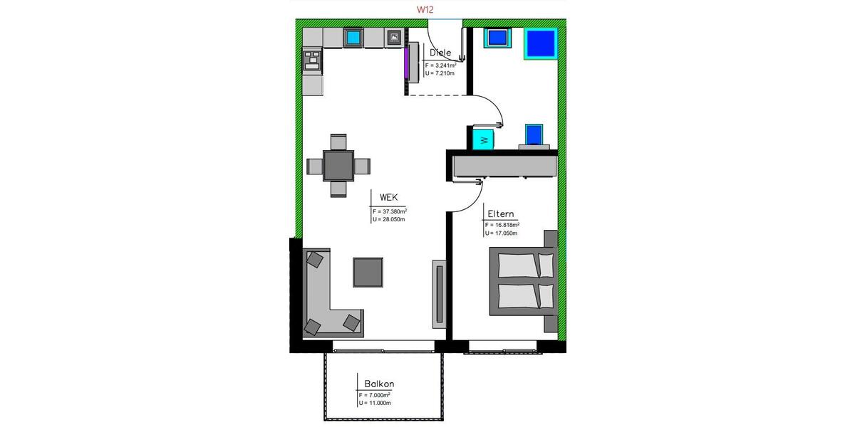 Etagenwohnung Gelnhausen - 2 Zimmer, 70 m&sup2;, 960&euro; | Angebot:26231143