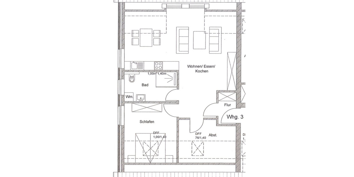 Etagenwohnung Werlte - 3 Zimmer, 63 m&sup2;, 525&euro; | Angebot:25867753