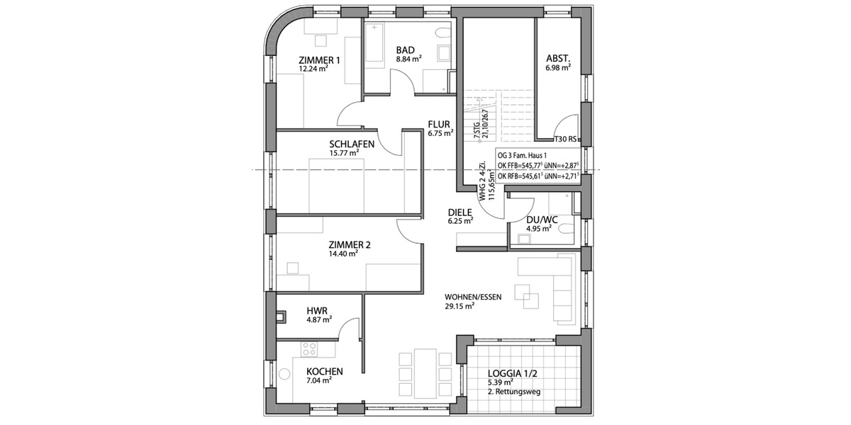 Etagenwohnung Althengstett - 4 Zimmer, 116 m&sup2;, 1.740&euro; | Angebot:23202774