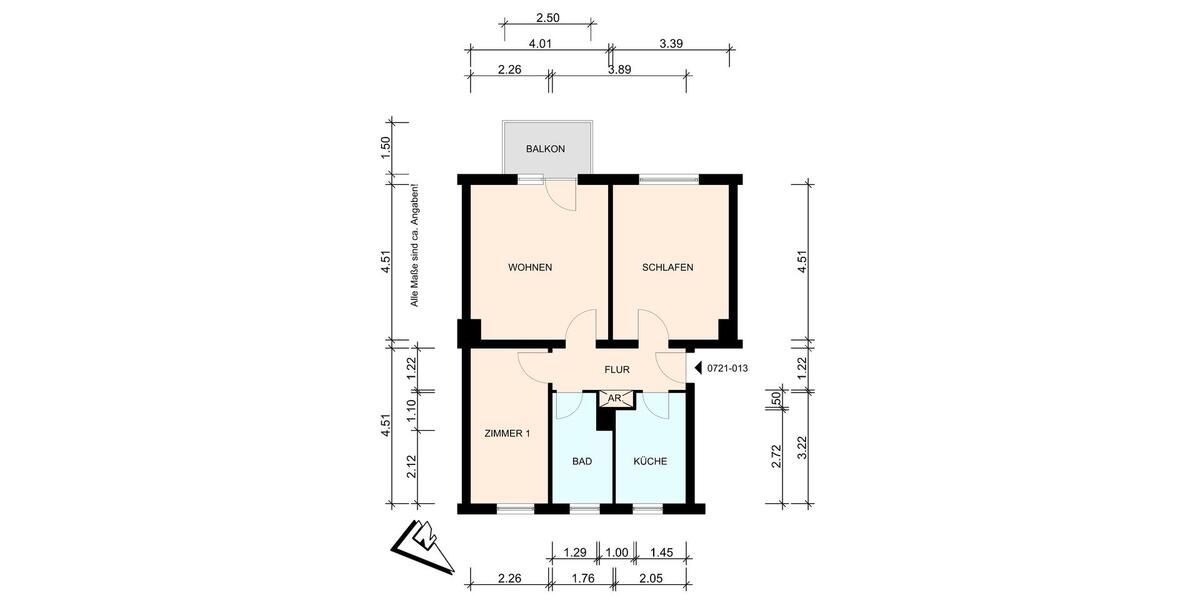 Erdgeschoßwohnung Hagenow - 2.5 Zimmer, 59 m&sup2;, 380&euro; | Angebot:25511272
