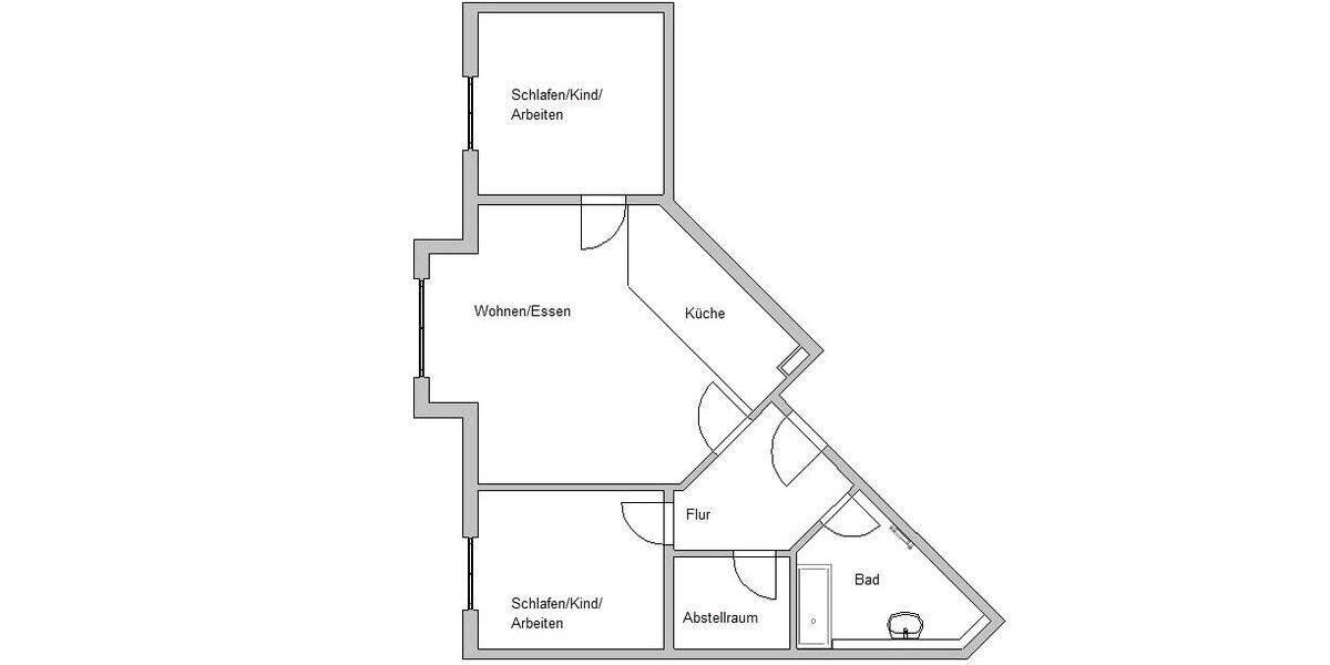 Etagenwohnung Korswandt - 3 Zimmer, 77 m&sup2;, 770&euro; | Angebot:26705588