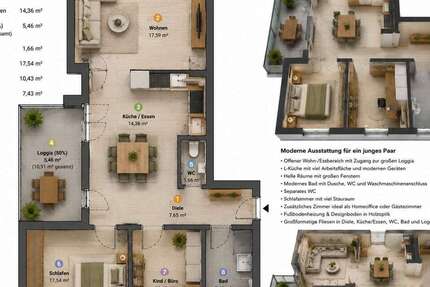 Wohnung Öhringen - 3 Zimmer, 82 m&sup2;, 990&euro; | Angebot:27032291