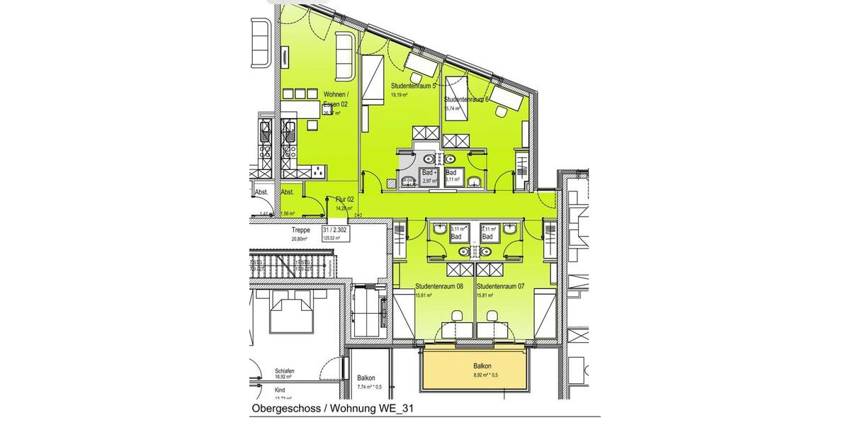 Etagenwohnung Offenbach am Main - 1 Zimmer, 18 m&sup2;, 640&euro; | Angebot:24565679