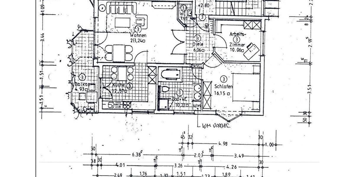 Etagenwohnung Kelkheim (Taunus) - 3 Zimmer, 89 m&sup2;, 1.300&euro; | Angebot:26254532