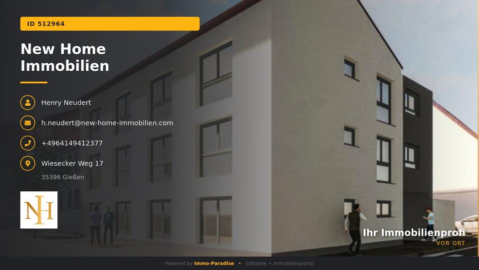 Etagenwohnung Hungen - 1 Zimmer, 35 m&sup2;, 450&euro; | Angebot:25653884