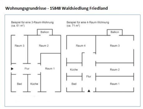 Etagenwohnung Beeskow - 4 Zimmer, 70 m&sup2;, 589&euro; | Angebot:26426483