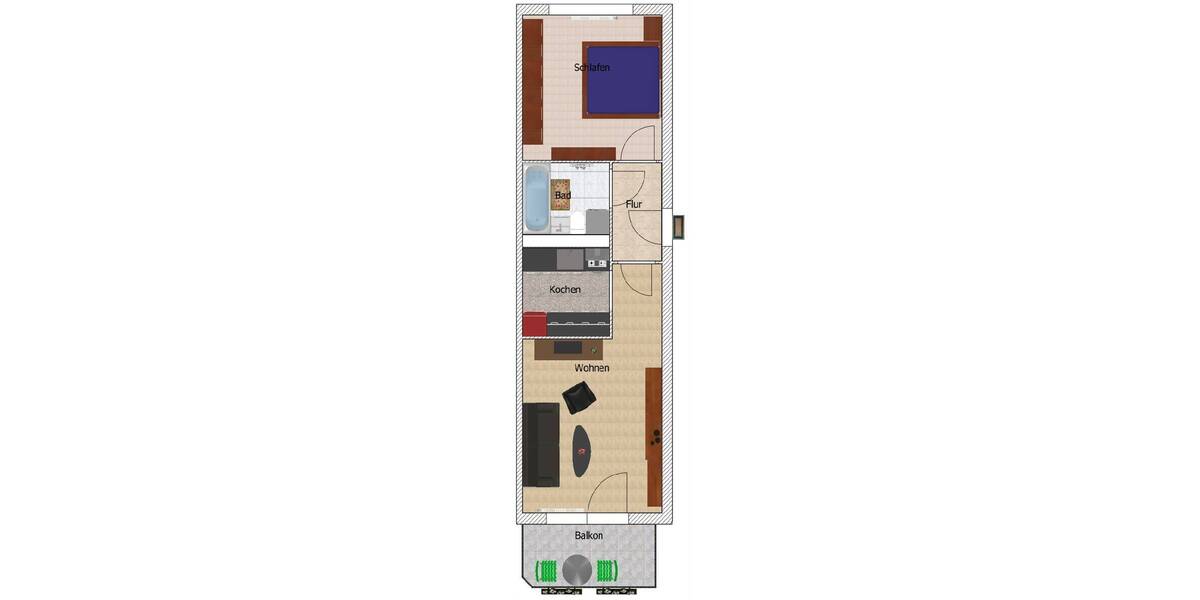 Etagenwohnung Hainichen - 2 Zimmer, 41 m&sup2;, 210&euro; | Angebot:26734034