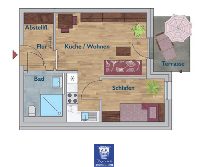 Etagenwohnung Arnsdorf - 2 Zimmer, 42 m&sup2;, 555&euro; | Angebot:25822682