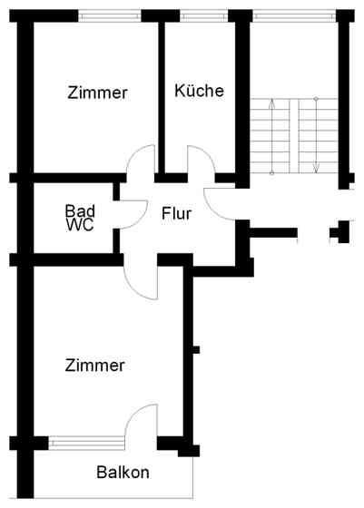 Etagenwohnung Osnabrück Eversburg - 2 Zimmer, 55 m&sup2;, 485&euro; | Angebot:25262357