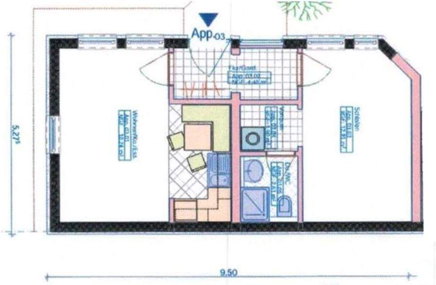 Terrassenwohnung Radebeul - 2 Zimmer, 40 m&sup2;, 510&euro; | Angebot:25877352