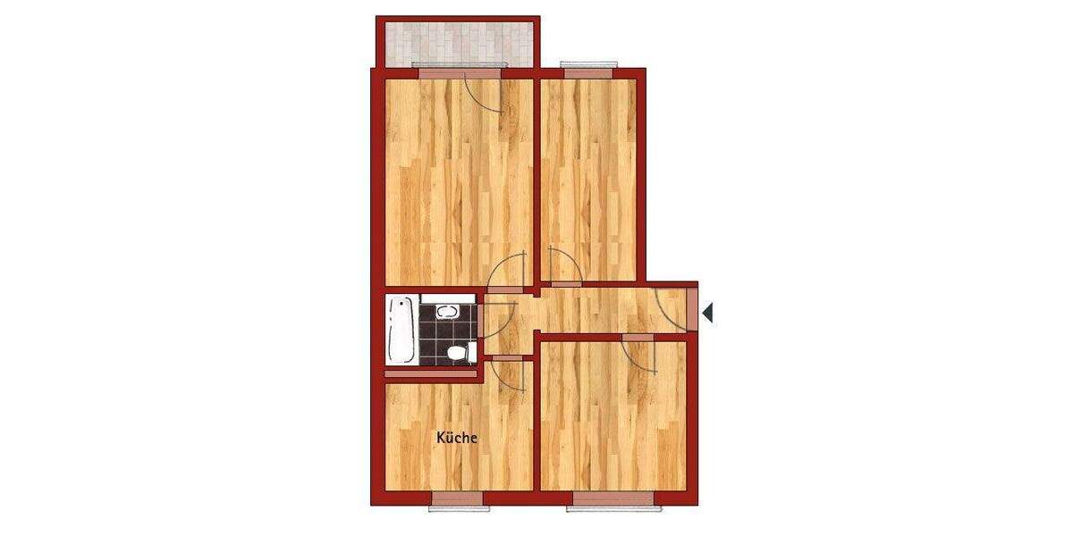 Etagenwohnung Calau - 3 Zimmer, 60 m&sup2;, 363&euro; | Angebot:25748438