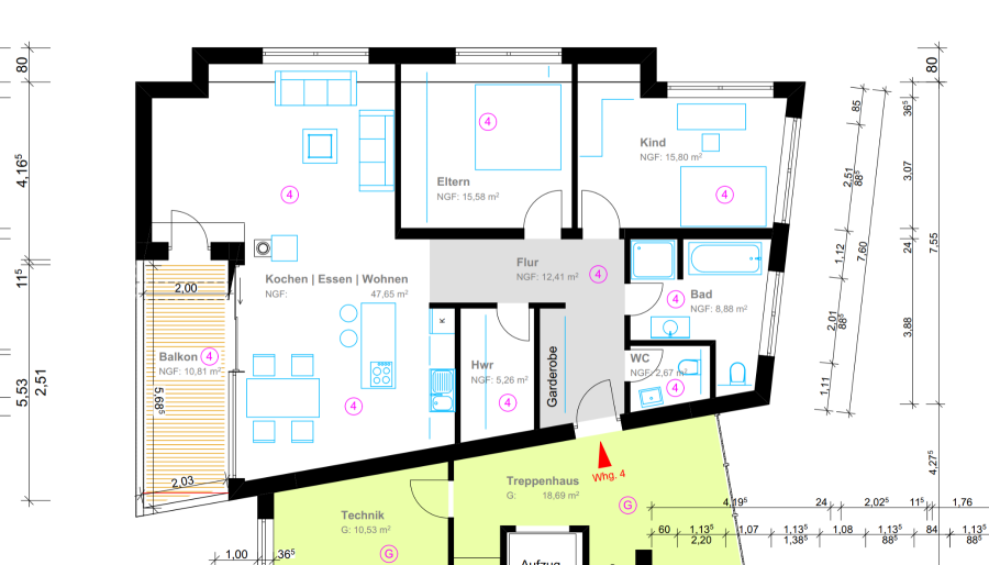 Exklusive 3-Zimmer-Wohnung im architektonischen Juwel "Anija