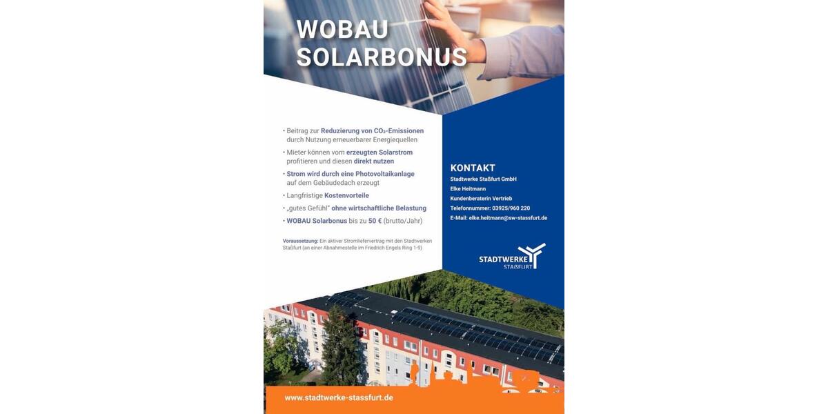 Etagenwohnung Staßfurt - 3 Zimmer, 59 m&sup2;, 473&euro; | Angebot:25720977