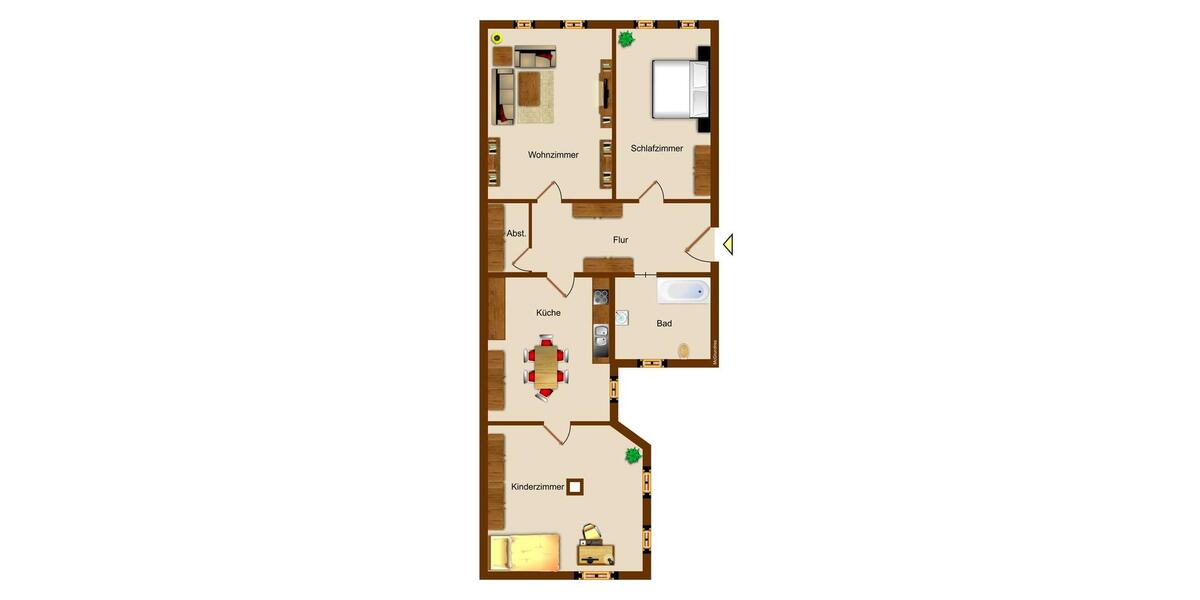 Dachgeschoßwohnung Magdeburg Nordwest - 3 Zimmer, 75 m&sup2;, 699&euro; | Angebot:26652793