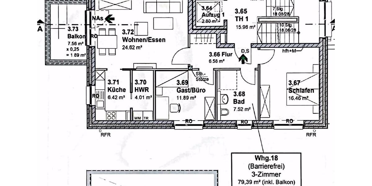 Etagenwohnung Nienburg (Weser) - 3 Zimmer, 79 m&sup2;, 995&euro; | Angebot:26272827