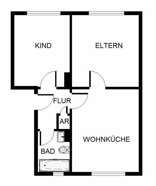 Das Glück hat ein zuhause: Zentrale 2-Zimmer-Wohnung zimmer