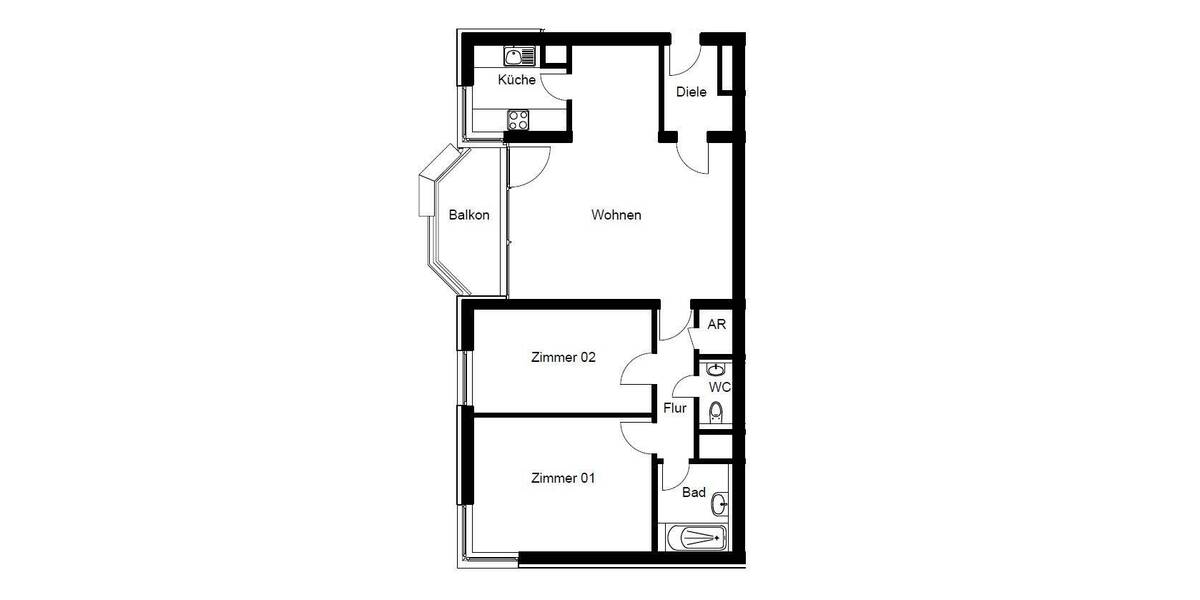Etagenwohnung Köln Urbach - 3 Zimmer, 82 m&sup2;, 1.120&euro; | Angebot:26879047