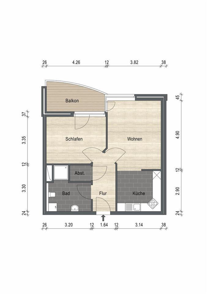 Barrierearme ObergeschossWohnung mit Fahrstuhl für Einzelpersonen ab dem 60. Lebensjahr in optimaler Innenstadtlage.