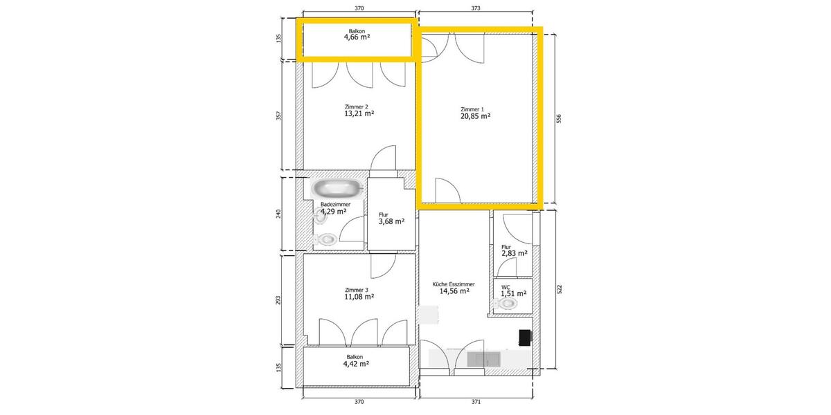 Wohnen auf Zeit Saarbrücken Neue Bremm - 3 Zimmer, 20 m&sup2;, 570&euro; | Angebot:24347368