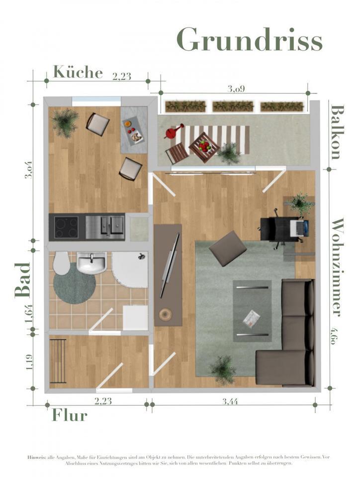 Schicke 1-Raumwohnung mit Balkon zu vermieten *Ideal für StudentenAzubis* zimmer