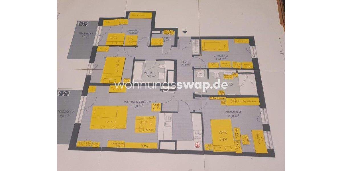 Etagenwohnung Hamburg Stellingen - 5 Zimmer, 131 m&sup2;, 2.100&euro; | Angebot:25958269