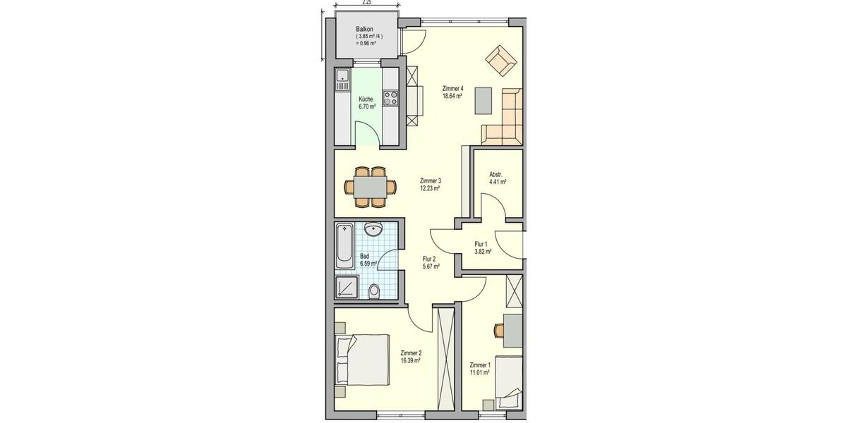 Etagenwohnung Königsbronn - 4 Zimmer, 88 m&sup2;, 880&euro; | Angebot:24702735