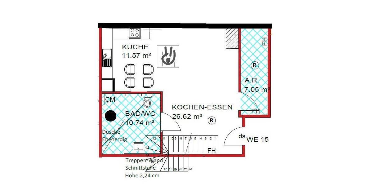 Etagenwohnung Oberhausen Altstadt-Süd - 3 Zimmer, 115 m&sup2;, 1.285&euro; | Angebot:26029693